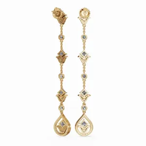 Pendientes Colgantes de Diamantes Etéreos, Pendientes de Diamantes Redondos y con Corte Princesa, 160 Piezas de Pendientes de Diamantes para Mujer - Product Image 2