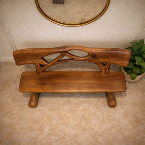 Banc de salon en bois massif artisanal Luxali Price Factory, disponible en différentes tailles, avec dossier sculpté, fabrication OEM possible. - Product Image 3