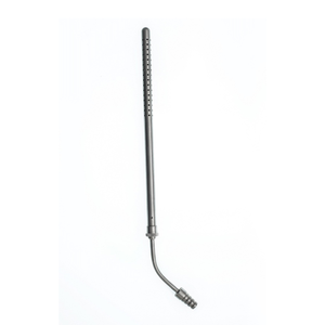 Tube d'aspiration Poole courbé 23 French avec embout à enfiler, instrument chirurgical d'aspiration en acier inoxydable réutilisable - Product Image 2