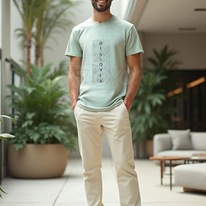 T-shirts pour hommes Street Wear à faible MOQ, respirants, à prix abordable, avec logo personnalisé - Product Image 5