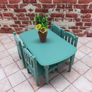 1/12 Scale Dollhouse Dining <b>Table</b> and Chair Set Perfectly Miniature Incredibly Cute Ready for Tiny Tea Parties - Product Image 4