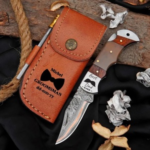 Couteau pliant de poche en cuivre Damas, fait main, couteau EDC, vente en gros, gravure personnalisée, OEM ODM, couteau d'extérieur haut de gamme - Product Image 1