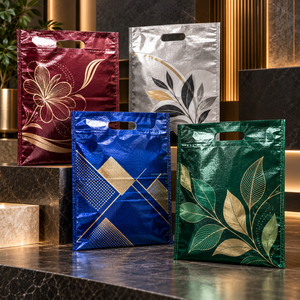 Sac de courses non tissé en gros |   Sac de transport réutilisable personnalisé, écologique, en matériaux recyclés, impression de logo, plusieurs couleurs et tailles, avec poignée - Product Image 1
