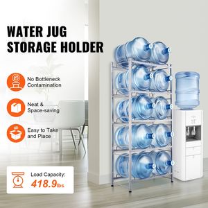 Portabottiglie Resistente a 5 Livelli, Doppia Fila per 10 Bottiglie, Supporto per Bottiglie da 5 Galloni per Uso in Cucina - Product Image 2