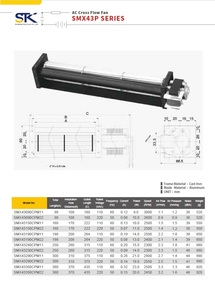 Ventilador de Conducto de Flujo Cruzado AC Serie STK SMX43P, 43 mm, 220V, IP58/IP68, Impermeable, Aleación de Aluminio, 2450-3000 RPM - Product Image 2