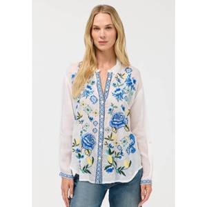 Printed Cotton Women's Shirt <b>Dress</b> with <b>Ruffles</b> Casual Breathable Design - Product Image 1