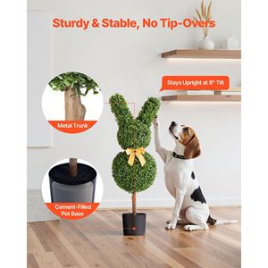 2 Set di Sfere di Bosso a Forma di Coniglio da 36 Pollici, Facili da Montare, Alberi Artificiali Realistici in Seta Sintetica per Decorazioni Domestiche - Product Image 6