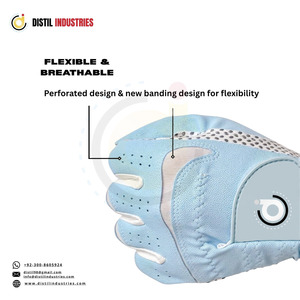 Gants de golf unisexes pour gaucher en cuir Cabretta, antidérapants, respirants, légers, avec fermeture auto-agrippante et impression en relief - Product Image 2