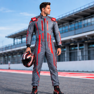 Men's Gray Red Full Sleeve Racing Suit Breathable <b>Waterproof</b> Quick Dry Polyester/Nylon <b>All</b> Seasons Motorcycle Wear - Product Image 6