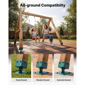 Heavy Duty 4-Pack <b>Swing</b> Set Brackets Leveling Hardware for 4x4 Posts (Actual 3.6 X 3.6 In) 45 & 60 Degree <b>Swing</b> Sets - Product Image 6