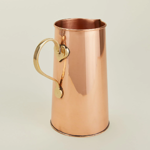 Premium made in India textured <b>copper</b> water pitcher with stylized <b>handles</b>, available at wholesale prices. - Product Image 3
