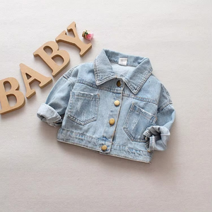 Chaquetas de Mezclilla Personalizadas al por Mayor para Bebés y Niños, Abrigos de Mezclilla de Moda para Primavera, Ropa Exterior Infantil, Chaqueta de Mezclilla para Niños - Product Image 1