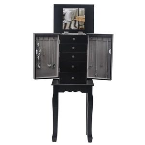 Armadio Portagioie con 5 Cassetti e 6 Ganci, Mobile Verticale con Spazio di Archiviazione Superiore su 2 Lati - Product Image 6