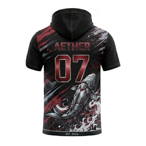 เสื้อฮู้ดน้ำหนักเบาแบบ OEM แขนครึ่งตัว ผลิตตามสั่ง ผ้าโพลีเอสเตอร์ สำหรับทีม ระบายอากาศได้ดี เสื้อกีฬา พิมพ์ลายได้ - Product Image 4