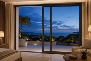 Porte coulissante de patio moderne en alliage d'aluminium avec double vitrage en verre trempé, isolation phonique, usage intérieur/commercial - Product Image 3