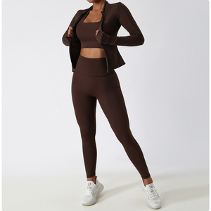 Women's Light Blue 2 Piece Yoga Set Racerback Crop Top High Waist <b>Leggings</b> Seamless Stretch Sportwear - Product Image 1
