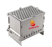 Barbecue portable en acier inoxydable, compact et pliable, pour le camping, la randonnée, les pique-niques et le jardin