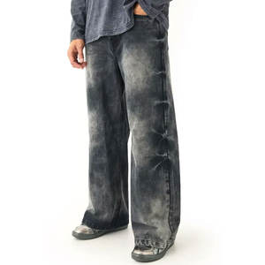 Jeans baggy pour hommes personnalisés avec logo OEM, jeans baggy pour hommes très vendus, jeans baggy droits pour hommes personnalisés - Product Image 1