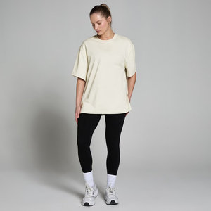 เสื้อยืดคอกลมผ้าแคนวาสสำหรับผู้หญิง ทรงหลวม ไหล่ตก สวมใส่สบาย เหมาะสำหรับออกกำลังกาย ใส่ลำลองได้ทุกวัน รับสกรีนโลโก้ สตรีทแวร์ ใส่สบายทุกวัน แห้งไว - Product Image 3