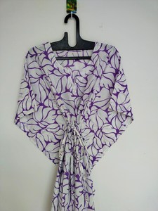 Indian Handmade Cotton Kaftan Dress <b>Beach</b> Cover Up Relaxed Fit <b>Kimono</b> Robe - Product Image 6