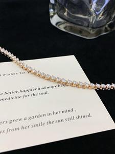 New Design <b>Solid</b> <b>Gold</b> Three-Prong Brilliant Cut Moissanite Hiphop Tennis Bracelet Chain <b>Gold</b> Filled Channel Setting Unisex - Product Image 3