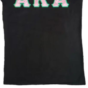 Camiseta de Lujo para Mujer AKA, Color Rosa Claro, Algodón Premium, Cuello Redondo, Manga Corta, con Letras AKA, Camiseta de la Hermandad Griega - Product Image 5