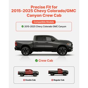 Pedane Laterali da 3 Pollici Compatibili con Chevy Colorado GMC Canyon Crew Cab 2015-2025, Barre Nerf in Acciaio al Carbonio Nero - Product Image 2