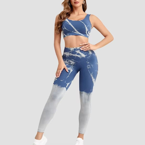 Offre Spéciale – Ensemble de Yoga 2 Pièces pour Femme, Couleur Unie, Haute Qualité, Respirant, Spandex/Nylon, Taille Mi-Haute, Tenue de Sport et Fitness - Product Image 2