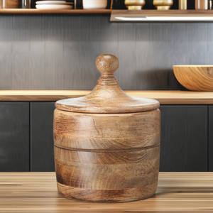 Decorative Wooden Sugar Bowl With Lid Wide Mouth Candy Treat Jar <b>Spice</b> Holder Serving Bowl Pot Salt <b>Spice</b> <b>Storage</b> Container - Product Image 6