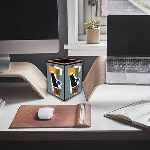Portalápices de Madera Esmaltada de Primera Calidad Tradebyd, Organizador de Escritorio Elegante Personalizado para Decoración de Oficina, Hogar y Espacio de Trabajo - Product Image 1