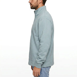 Sudadera con Capucha para Hombre, Color Azul Claro, Corte Regular, 100% Algodón Ecológico, Color Sólido, Tejido de Punto, para Otoño - Product Image 4
