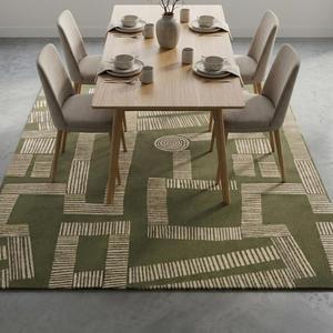 Alfombra Moderna de Diseño Geométrico Lineal Abstracto en Verde Salvia, Alfombra Contemporánea Hecha a Mano con Patrón para Decoración de Sala de Estar y Dormitorio - Product Image 6