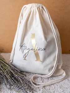 White Organic Cotton Linen <b>Drawstring</b> <b>Backpack</b> Cotton Linen <b>Drawstring</b> Bag Custom Logo Cosmetic Storage Gift Bag - Product Image 1