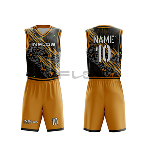 Ensemble de maillots de basketball par sublimation, entièrement teint, séchage rapide, en maille polyester, uniforme d'équipe personnalisé, vente en gros OEM - Product Image 4
