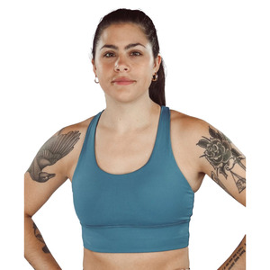 Women's Customized Fitness Logo Design Breathable Running Sports Padded <b>Bra</b> Medium Support <b>Racerback</b> 100% Nylon Yoga Vest Tank - Product Image 1