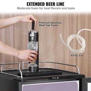 Dispenser di Birra a Spillatura Singola con Cilindro CO2, Vassoio Raccogligocce e Guida, Range di Temperatura 0-10°C (32-75.2 Fahrenheit) - Kegerator per Vino e Bevande - Product Image 5