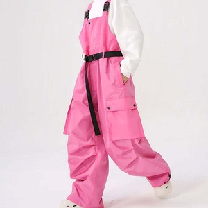 Combinaison unisexe rose imperméable, coupe-vent et respirante de 10 000 mm avec fermeture éclair, grandes poches, taille plus pour adultes - Product Image 3