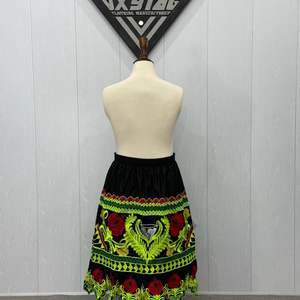 Custom Traditional Embroidered <b>Skirt</b> Ethnic High Waist Floral Maxi <b>Skirt</b> Ribbon Trim Pacific Islander Cultural Dance <b>Skirts</b> Sale - Product Image 2