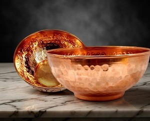 Tazón Redondo de Cobre Sólido de Diseño Antiguo, Tazón para Servir Comida de Cobre de la Mejor Calidad, Tazón para Cena de Cobre Puro, Tamaño Personalizado - Product Image 3