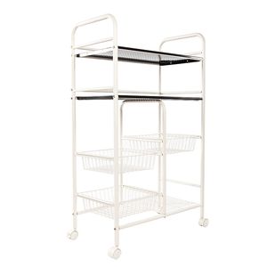 Cannes Carrello Portaoggetti Premium a Doppia Fila con Cesto a Rete, Multifunzionale per Armadietti da Cucina, in Colore Accattivante - Product Image 5