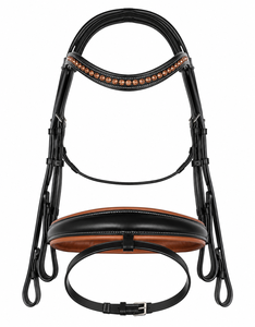 Bridon en cuir pour cheval avec frontal en cristal, réglable, confortable, léger, souple, toutes saisons, usage quotidien pour l'équitation - Product Image 4