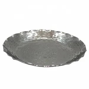 New Arrival Kitchen Utensil Exclusive Metal Aluminum Serving Round Plates Dish For Table top Dinnerware Decorative