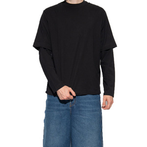 Camiseta de Manga Larga para Hombre, Personalizada, de Doble Capa, Oversize, Lisa, 100% Algodón, Tejido de Punto, Secado Rápido y Transpirable - Product Image 2