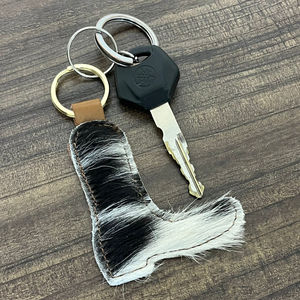 2026 New Personalized Handmade Cowhide Leather Boot Shaped Keychain Western Real Genuine Leather Key Fob Unisex Gift Accessories - Product Image 6