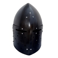 Casque de Chevalier Templier du XIIIe Siècle Prêt au Combat, Casque de Croisé en Métal Émaillé Découpé, Impression Personnalisée, Armure du Nouvel An