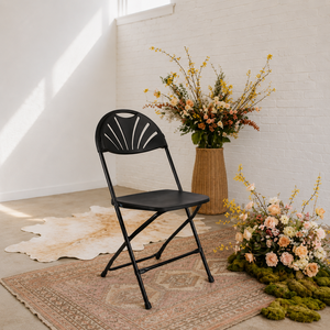 Modern Lightweight Portable Folding Chair-Black Durable & Comfortable for Apartment Home Office Mall & Garden Use - Product Image 1