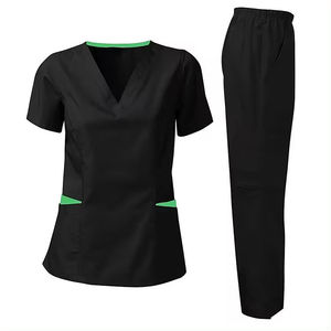 Conjunto de Blusa Médica para Mujer GLOWING NEON INDUSTRY, Cuello en V, Manga Corta, Tela de Rayón Tejida, Sin Costuras, Uniforme de Hospital - Product Image 2
