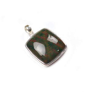 Colgante de plata de ley 925 con piedra de sangre cuadrada tipo cojín para la fabricación de collares DIY |   Joyería al por Mayor - Product Image 3