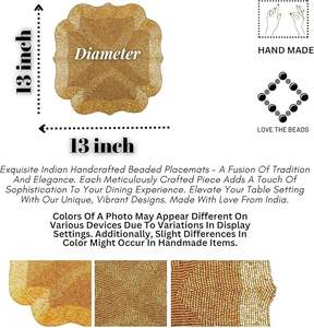 Kitchen Table Decor Table <b>Placemats</b> <b>Round</b> Beaded <b>Placemats</b> Seed Bead Place Mat Dining Party Custom Outdoor Wedding - Product Image 4