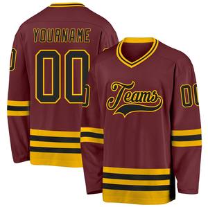Maillot de hockey sur glace personnalisé, imprimé par transfert thermique, nom d'équipe personnalisé, col en V, sangle en T, 100% polyester, couleurs résistantes à la décoloration - Product Image 5